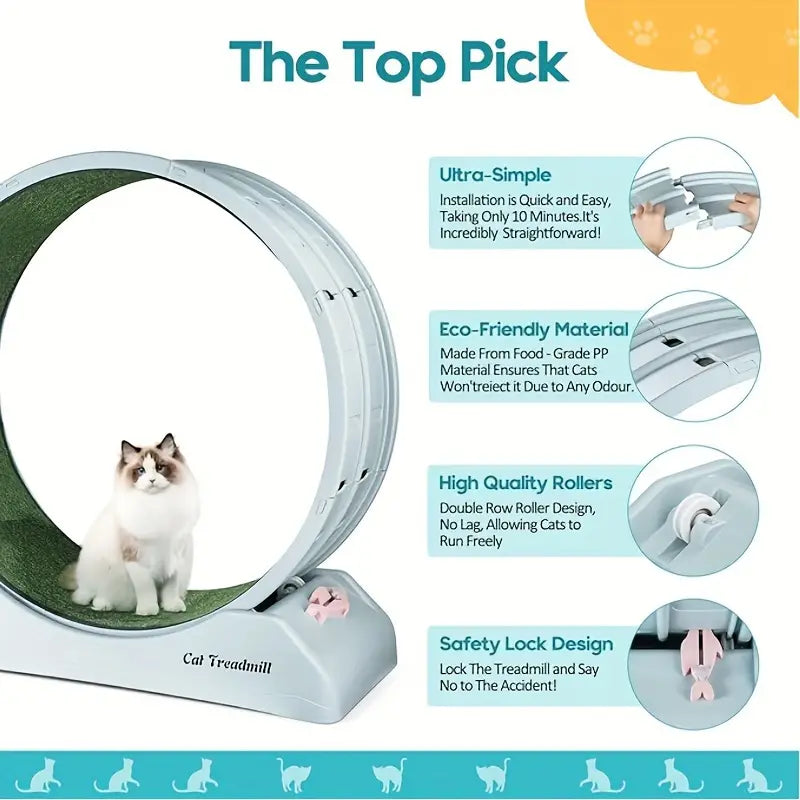 Pet Fitness Wheel - Tapis de course interactif pour chiens et chats gris-4