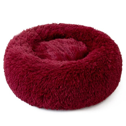 Lit de chat rond Nid de chat de sommeil chaud pour chiens Panier de produits pour animaux de compagnie Coussin doux long en peluche chat chat maison animaux de compagnie canapé-1