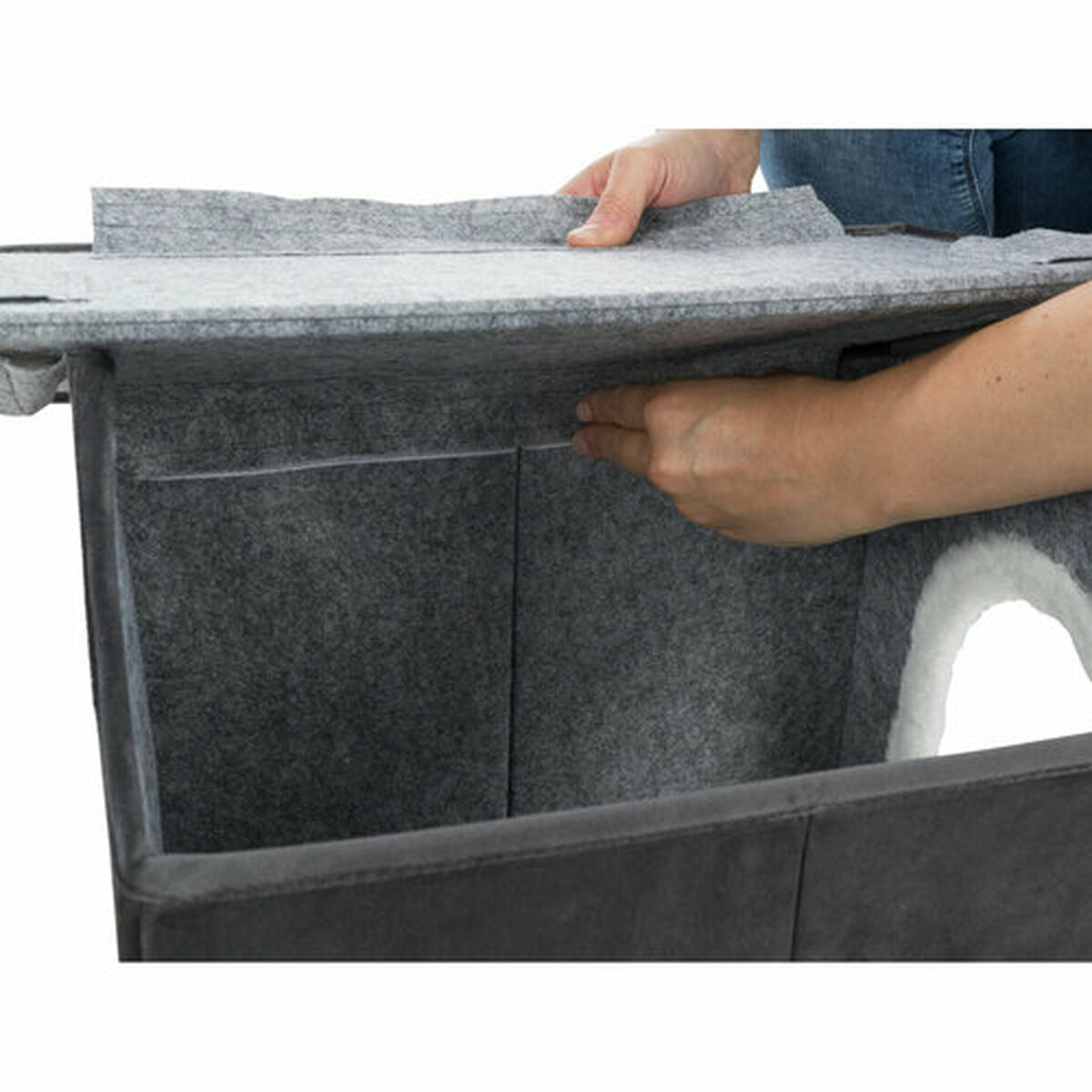 Cabane Trixie Livia Blanc Gris foncé 38 Ãƒâ€ » 41 Ãƒâ€ » 44 cm-3