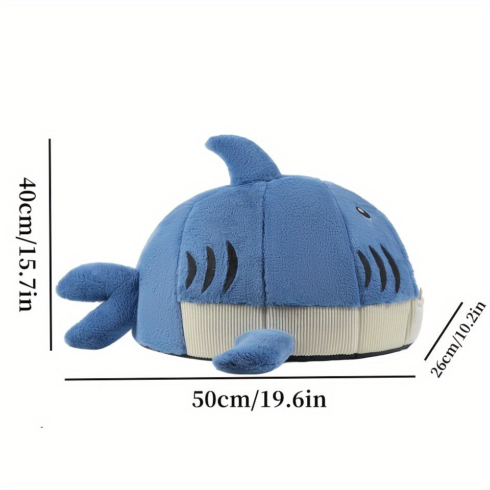 Lit douillet en forme de requin pour chats et chiens-2
