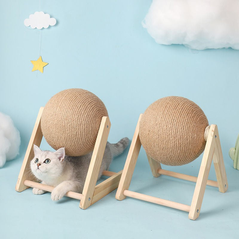 Chat Griffer Balle Jouet Chaton Sisal Corde Ball Board Broyer Pattes Jouets Chats Grattoir Résistant à l’usure Fournitures de meubles pour animaux de compagnie-4