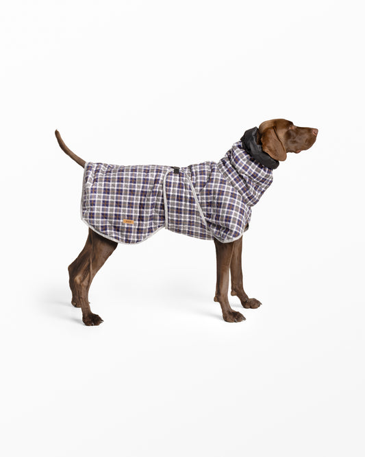 Dog Coat with Integrated Snood – Warm & Comfortable for Cold, Damp Days - Checkered Large