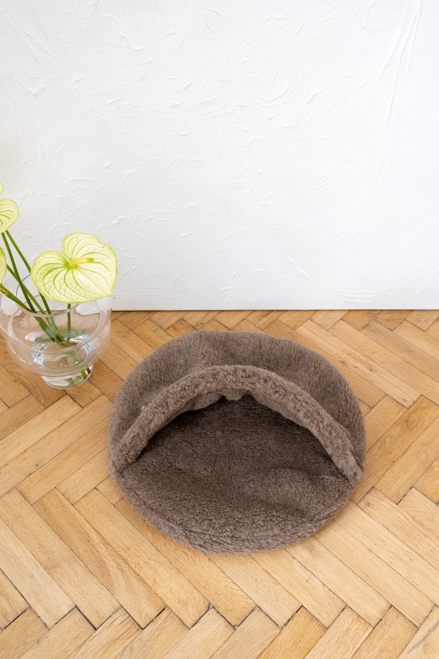 Grotte pour animaux de compagnie en laine naturelle - Beige