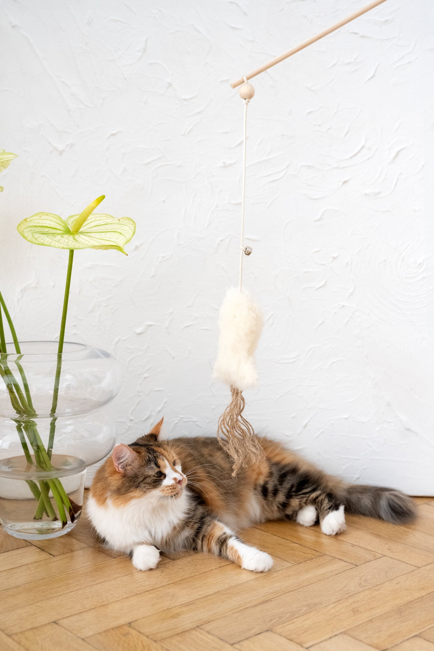 Jouet pour chat en peau de mouton naturelle : Fish-0