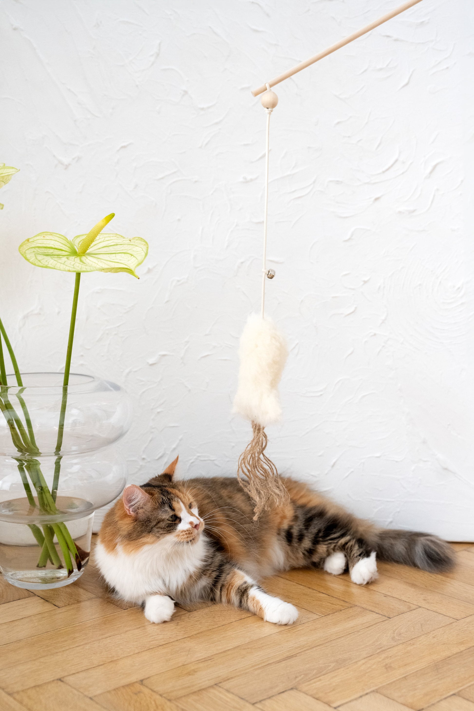 Jouet pour chat en peau de mouton naturelle : Fish-0