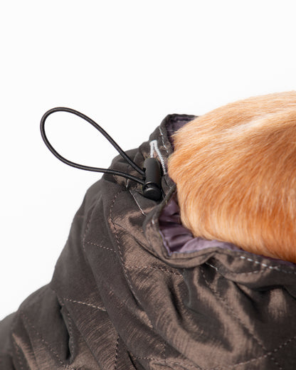 Dog Coat with Integrated Snood – Warm & Comfortable for Cold, Damp Days - Brown Large