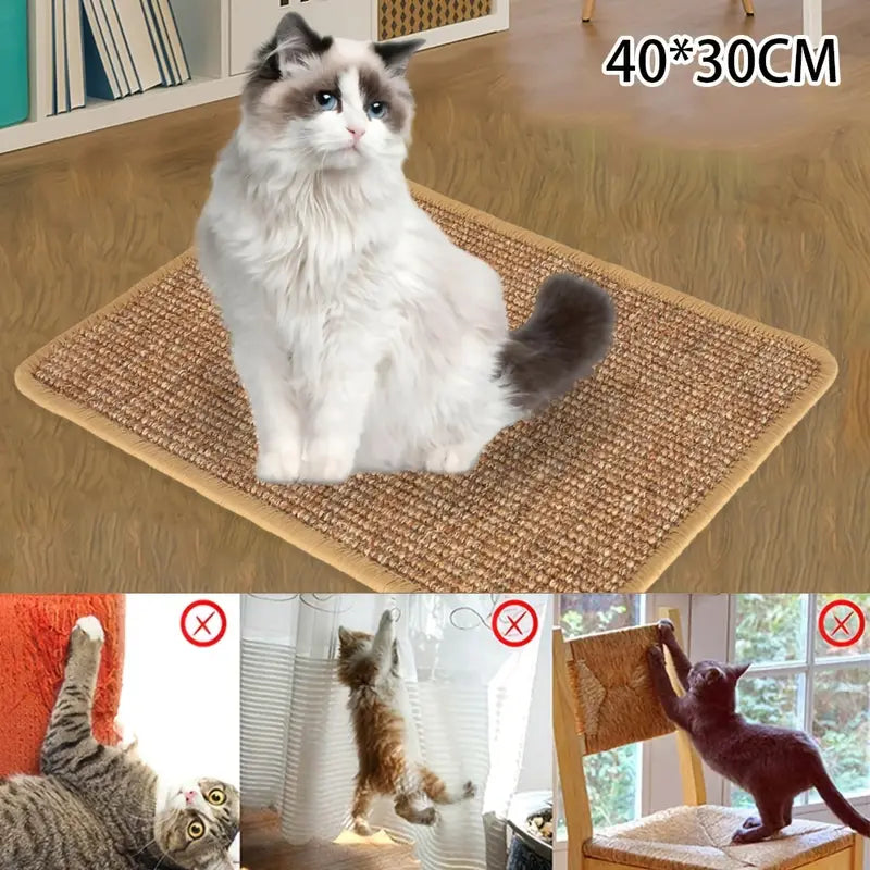 Tapis grattoir pour chat en sisal naturel de qualité supérieure : une protection durable pour vos meubles-4