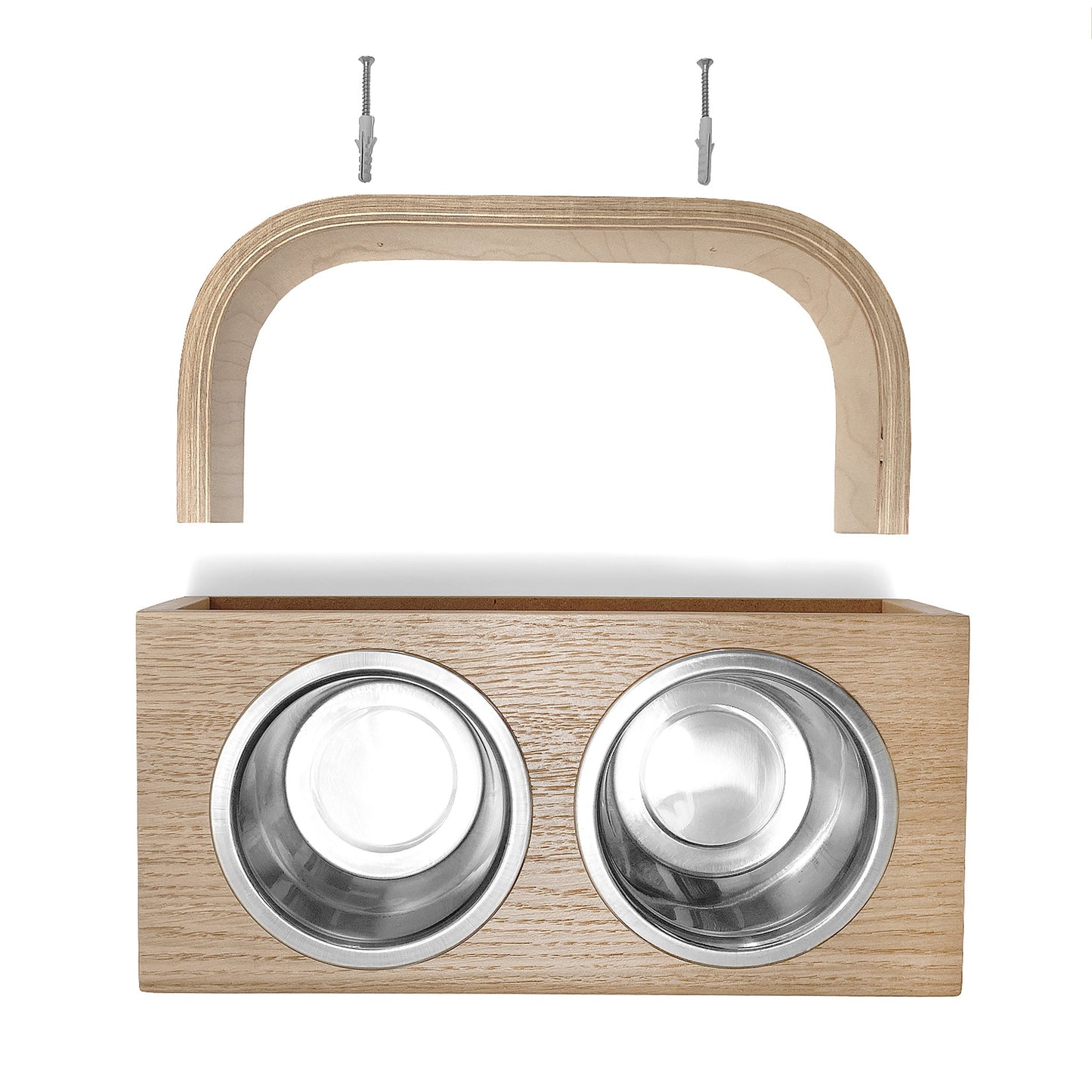 Hangende houten hondenvoerbak, Gemonteerd voerstation voor huisdieren, Herder voerstandaard-3