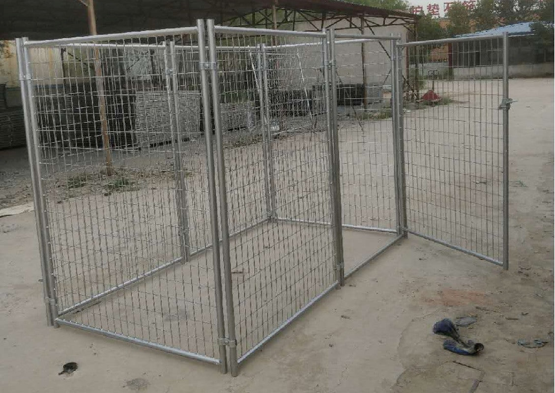 Hoge kwaliteit grote gegalvaniseerde hondenkennel voor buiten/metalen hondenrenkooi-4