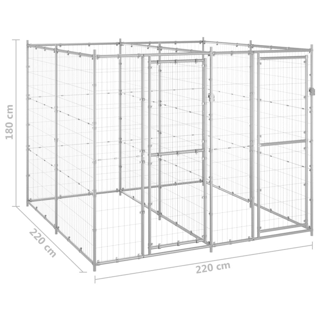 Outdoor Grote hondenkennel Gegalvaniseerd staal-7