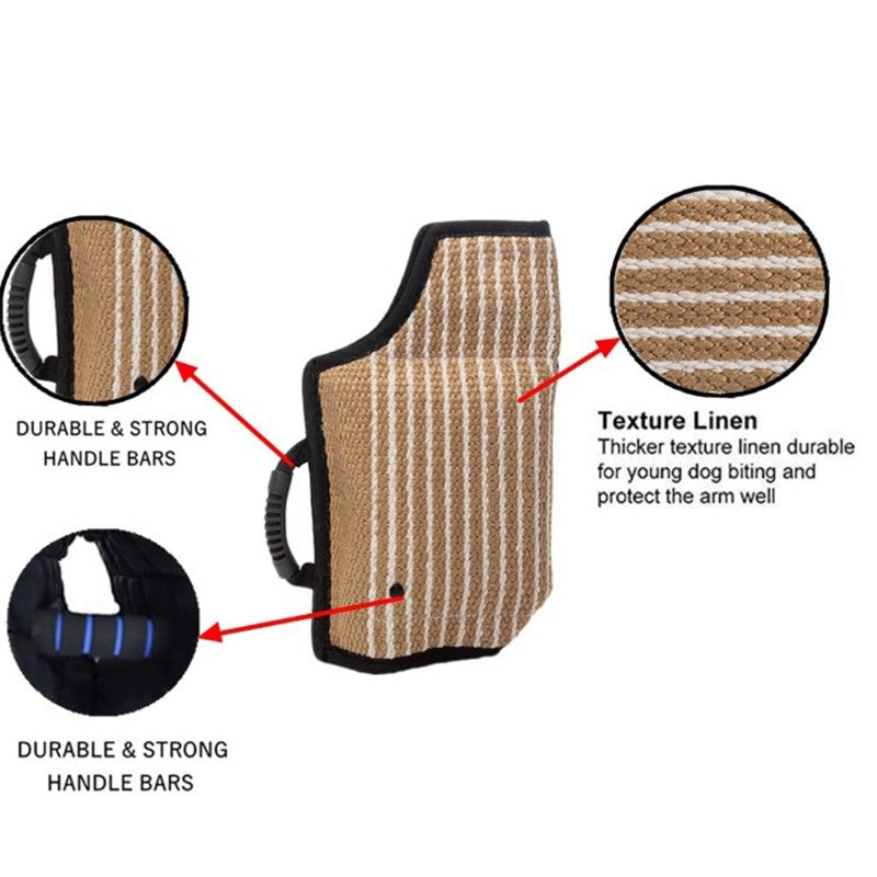 Sterke Jute Hond Bijt Mouw Sleepboot Werk Puppy Training-1