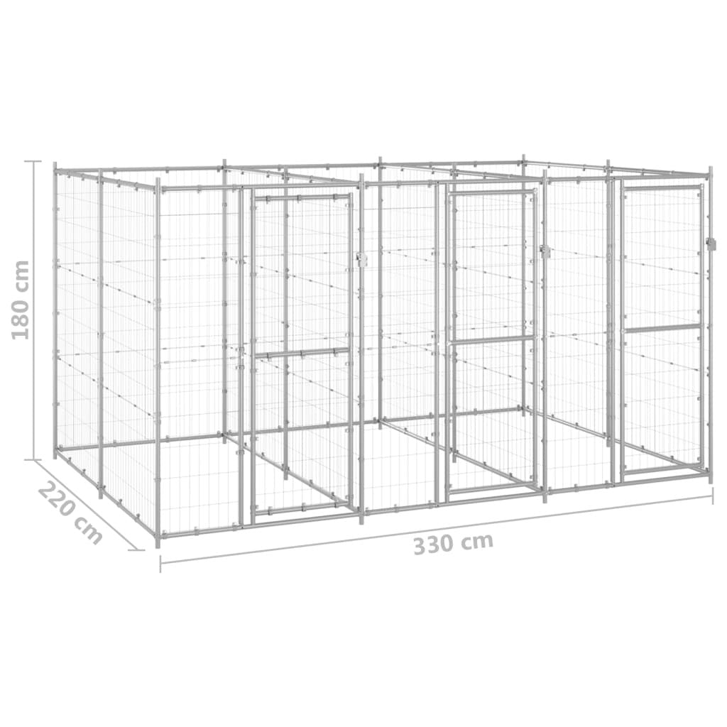 Outdoor Grote hondenkennel Gegalvaniseerd staal-11