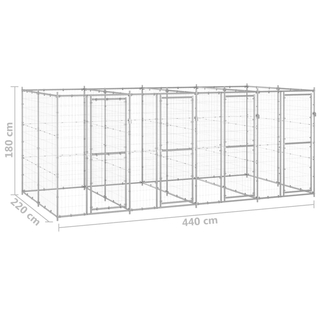 Outdoor Grote hondenkennel Gegalvaniseerd staal-12