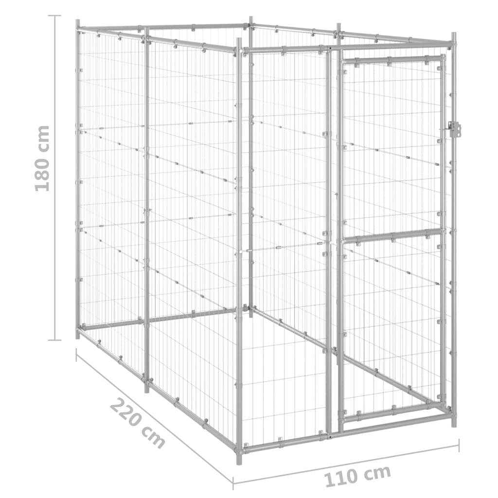 Outdoor Grote hondenkennel Gegalvaniseerd staal-6