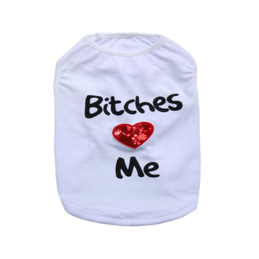 T-shirt pour chien Dogs Love Me (blanc) par Doggy Doo Little-0