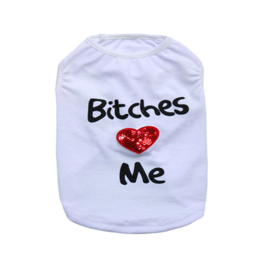 T-shirt pour chien Dogs Love Me (blanc) par Doggy Doo Little-0