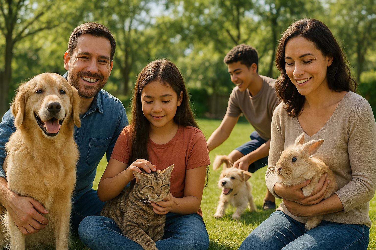 picture photo like of happy pets and their families