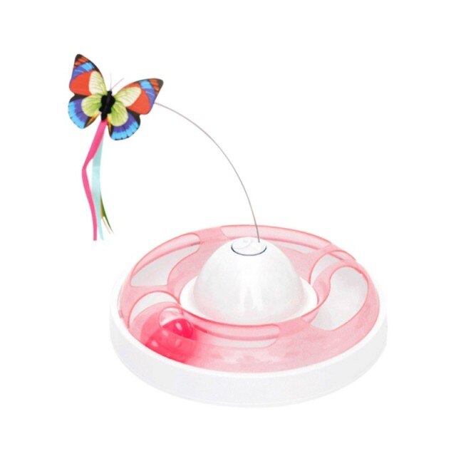 Grappig hond kattenspeelgoed elektrisch roterend kleurrijk vlinder huisdier krabspeelgoed voor kat kitten hond katten intelligentie training-4