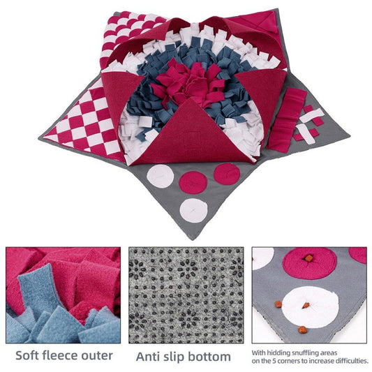 Chien de compagnie reniflage Tapis Animaux de compagnie Drôle Jouets de jeu Trouver de la nourriture Couverture de dressage Chiens Coussin d’alimentation Casse-tête de travail du nez pour soulager le stress-1