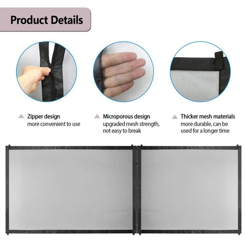 Porte de clôture pour chien pour animaux de compagnie Garde de sécurité Abri de sécurité Clôtures pour chiens Porte pour chien L’ingénieuse maille magique Porte pour animaux de compagnie Fournitures pour animaux de compagnie-3