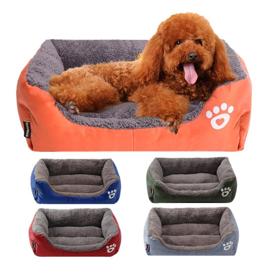 Pet Cat Chien Lit Chaud Chien Maison Doux Nid Polaire Chien Paniers Mat Automne Hiver Étanche Kennel S/M/L-0